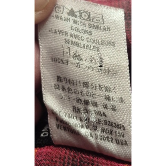 VTG Patagonia men's red/black check shirt LG button up LS Organic Cotton pocket - Picture 8 of 14